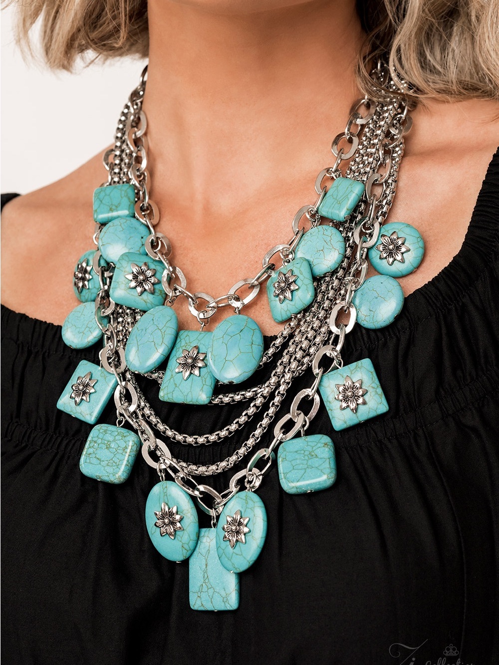 Turquoise Multi-Strand Statement Necklace - Women Jewelry